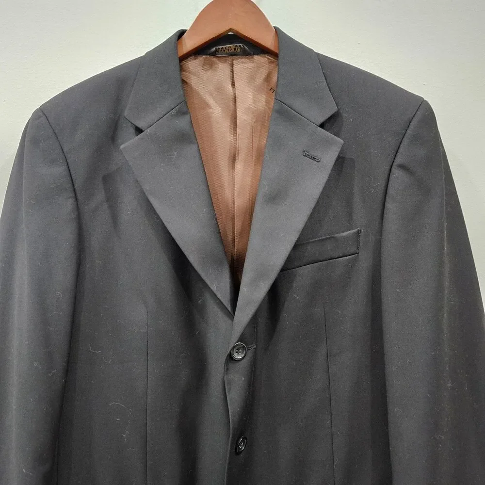 Caravelli Italy Mens Suit Jacket 40R Black Old Money Whimsygoth Career Business